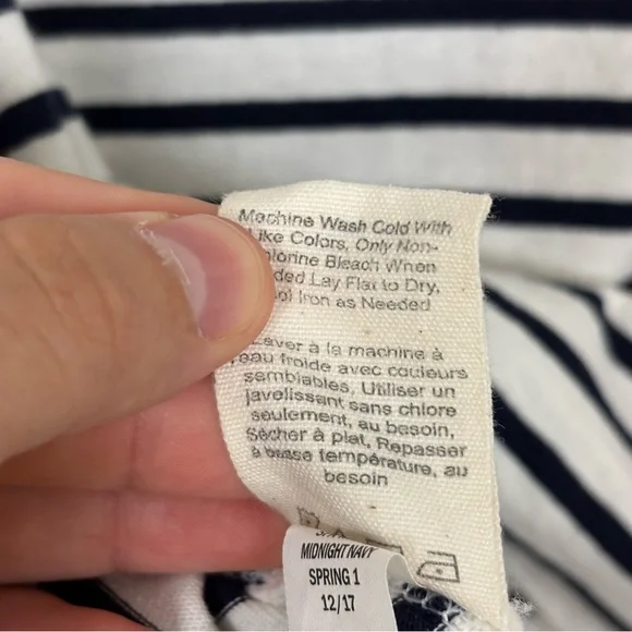 GREY STATE COASTAL TEE BLUE WHITE STRIPED LONG SLEEVE BLOUSE SIZE 1 SMALL - Picture 4 of 6